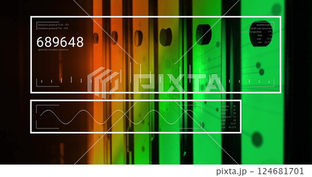 Image of digital data processing over computer servers Image of digital data processing over computer servers 124681701