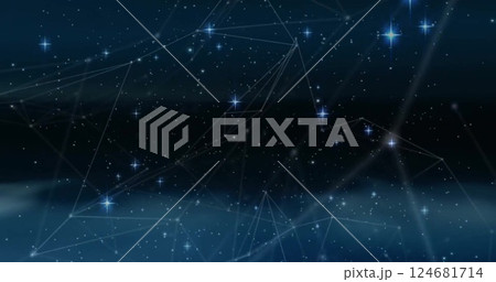 Image of glowing light spots moving over black background 124681714