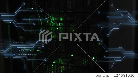 Image of digital data processing over computer servers 124681910