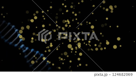 Image of dna strand over moving spots Image of dna strand over moving spots 124682069