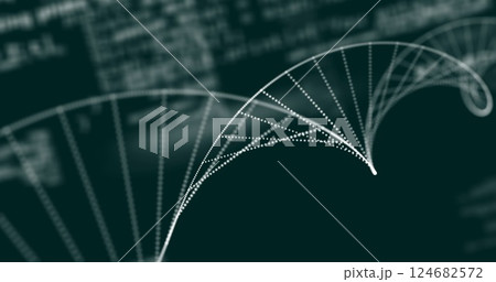 DNA strand and binary coding, scientific data processing image 124682572