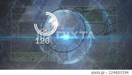 Image of globe over data processing Image of globe over data processing 124683194