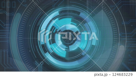 Image of scope scanning over shapes 124683229