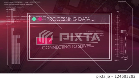 Image of data processing over computing board 124683282