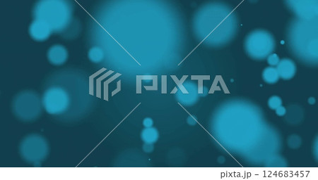 Image of bokeh blue light spots advancing over dark blue background 124683457