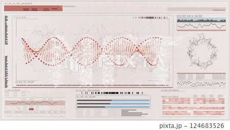 Image of data processing and shapes over dna strand Image of data processing and shapes over dna strand 124683526