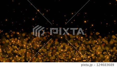Image of glowing light spots moving over black background 124683689