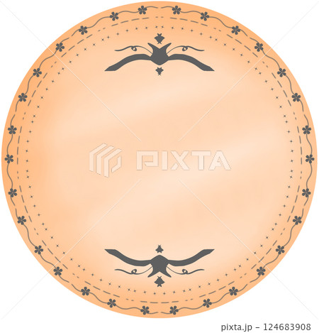 Vintage Pastel Circle Label for text 124683908