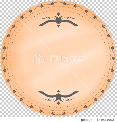 Vintage Pastel Circle Label for text 124683908