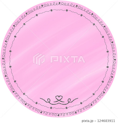 Vintage Pastel Circle Label for text 124683911