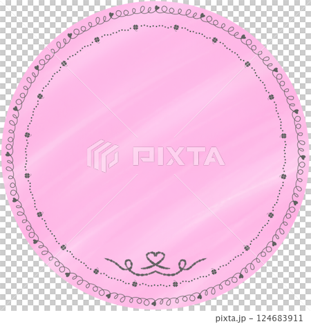Vintage Pastel Circle Label for text 124683911