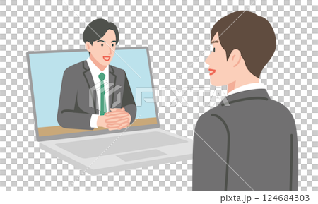 Man having a remote interview Man having a remote interview 124684303