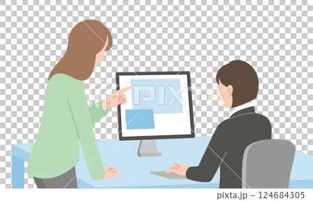 A woman receiving a job description A woman receiving a job description 124684305