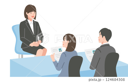 面接を受ける女性 124684308