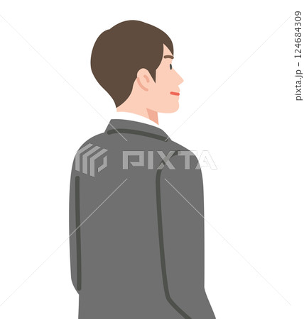 スーツを着た男性の上半身イラスト スーツを着た男性の上半身イラスト 124684309