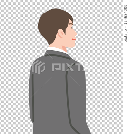 スーツを着た男性の上半身イラスト スーツを着た男性の上半身イラスト 124684309