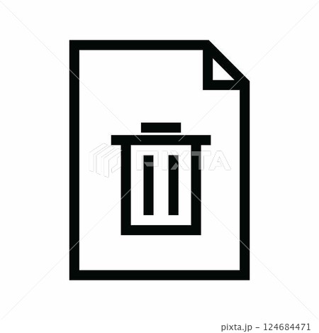 Trash Document icon vector. Suitable for mobile apps, web apps and print media. 124684471