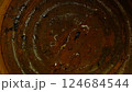 Background image of rusty iron with circular lines. 124684544