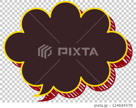 Speech bubble illustration 17 [Graffiti-style shadow (red)] 124684570