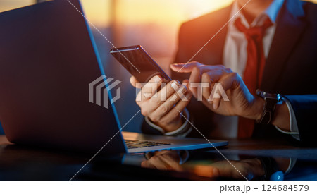 Man is working in the office Man is working in the office 124684579