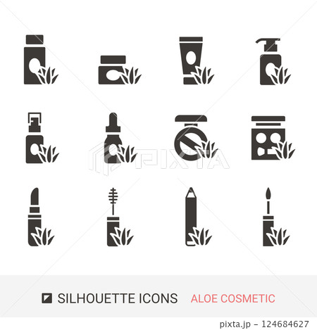 商品アイコン　アロエ　コスメ　シルエットアイコン 124684627