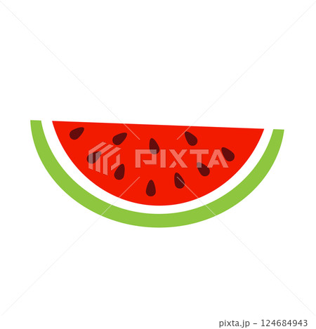 Watermelon slice. Vector icon, isolated clip art 124684943