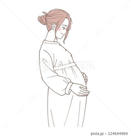 妊婦の女性のイラスト 124684969