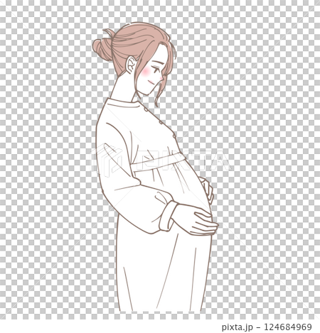 妊婦の女性のイラスト 124684969