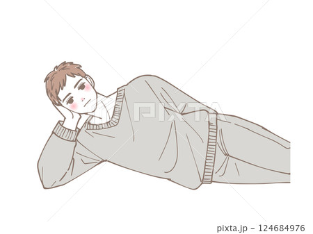 無気力な男性のイラスト 124684976