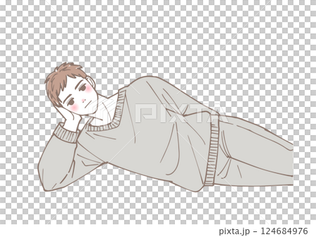 無気力な男性のイラスト 124684976