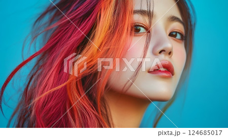 現代的な若い美しい女性 現代的な若い美しい女性 124685017