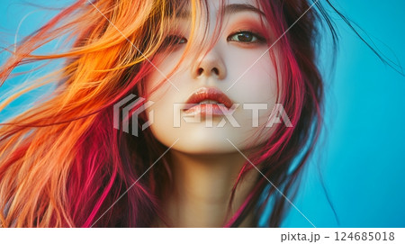 現代的な若い美しい女性 124685018