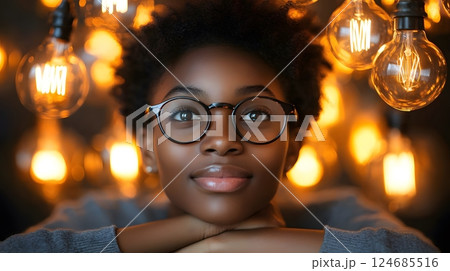 Strategic thinker developing innovative growth ideas while studying metrics and market trends in a dynamic workspace 124685516