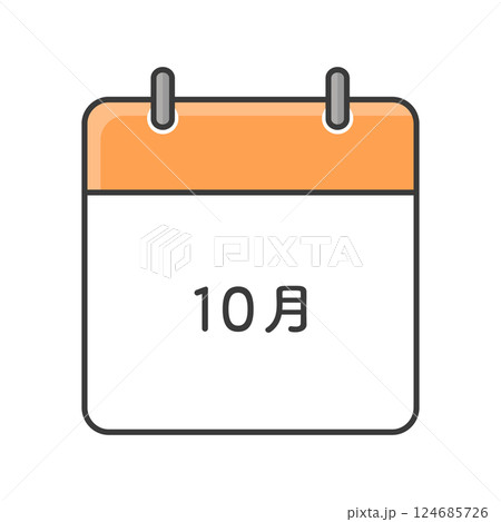 シンプルな10月のカレンダーのアイコン - 日付のない月ごとの暦の素材 124685726