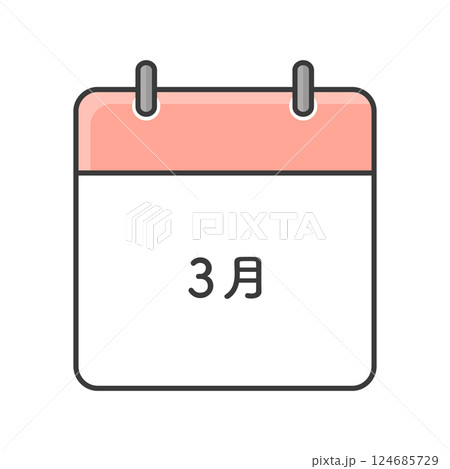 シンプルな3月のカレンダーのアイコン - 日付のない月ごとの暦の素材 124685729