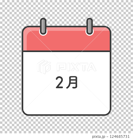 シンプルな2月のカレンダーのアイコン - 日付のない月ごとの暦の素材 124685731