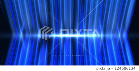 Blue vertical beams on dark blue background. Speed motion moving movement concept. 124686134