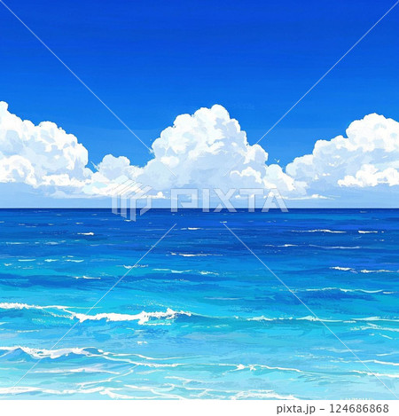 青い海と白い雲 124686868