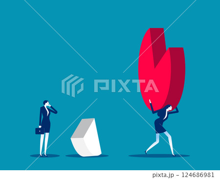 Politician Carrying a Pie Chart. Business vector concept 124686981