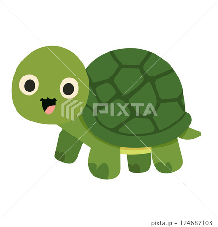 Cute Cartoon Turtle Illustration 124687103
