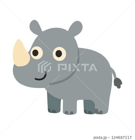 Cute Cartoon Rhinoceros Illustration doodle Cute Cartoon Rhinoceros Illustration doodle 124687117