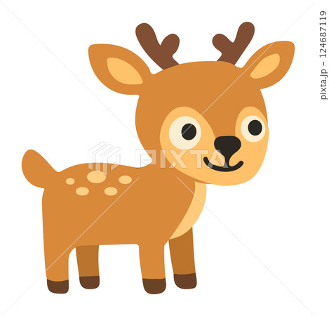 Cute Cartoon Deer Illustration 124687119