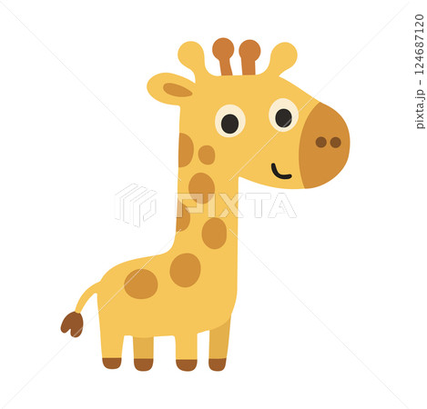 Cute Cartoon Giraffe Illustration Cute Cartoon Giraffe Illustration 124687120