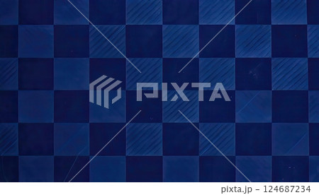 《AI画像》青い和風柄の背景素材 124687234