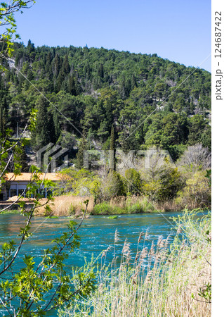 Scenery on the river Krka, Croatia.Summer travel concept Scenery on the river Krka, Croatia.Summer travel concept 124687422