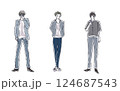 男性ファッションイラスト 124687543