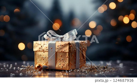 Christmas beautiful Christmas tree toys and gifts for Christmas and New Year 124687916