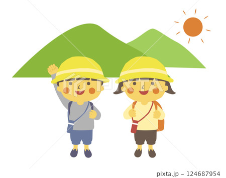 遠足に出かける子供 遠足に出かける子供 124687954