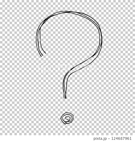 Question mark hand-drawn line icon Monochrome vector illustration with multiple overlapping lines 124687961