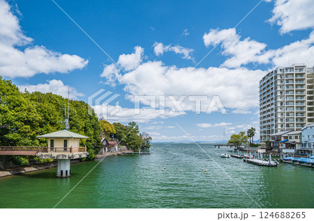 琵琶湖風景　大津市 124688265
